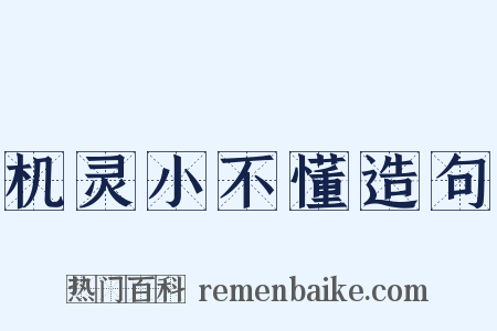 机灵小不懂造句是什么意思的图片